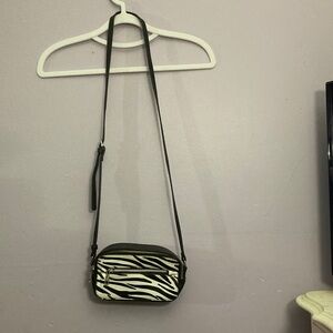 Forever 21 Black and White Zebra Print Crossbody Bag